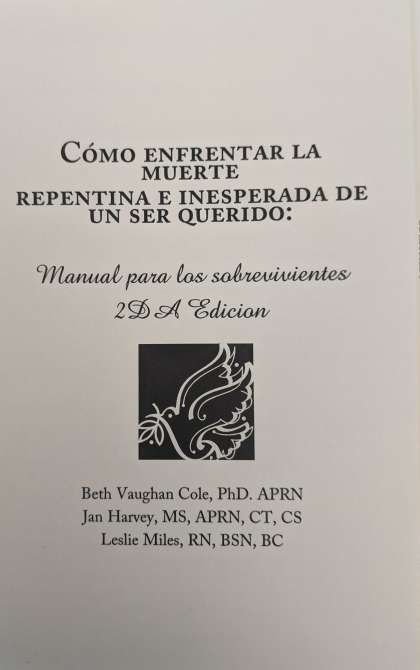 Spanish Dealing with Sudden and Unexpected Death Book: click to enlarge